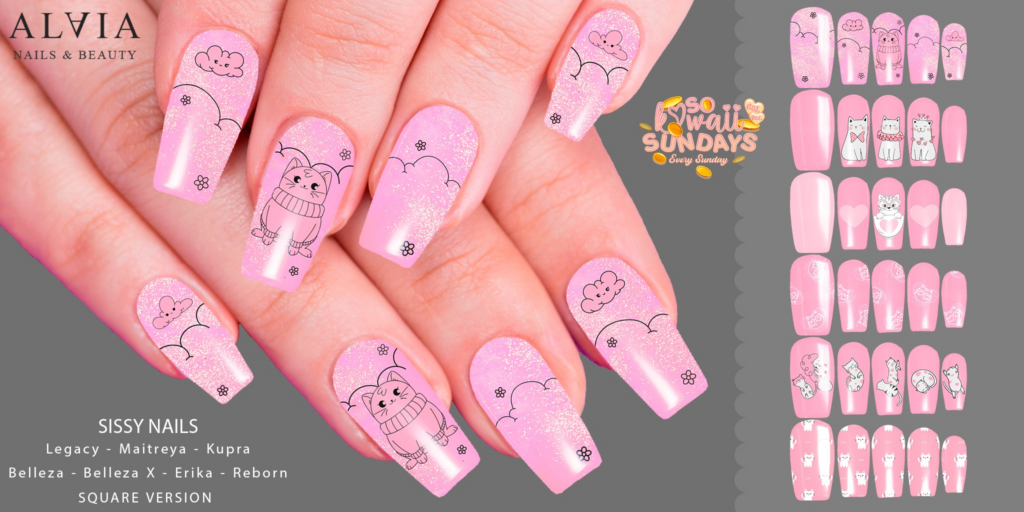 Sissy Mesh Nails - BellezaOG/Erika/GenX/Inithium/Legacy/Maitreya/Reborn	&lt;a href=&quot;http://maps.secondlife.com/secondlife/Mellor/96/199/27&quot;&gt;Teleport&lt;/a&gt;