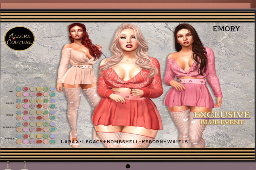 Emory Outfit - Legacy/MaitreyaX/Reborn/+mods, L$195 each/L$290 FP