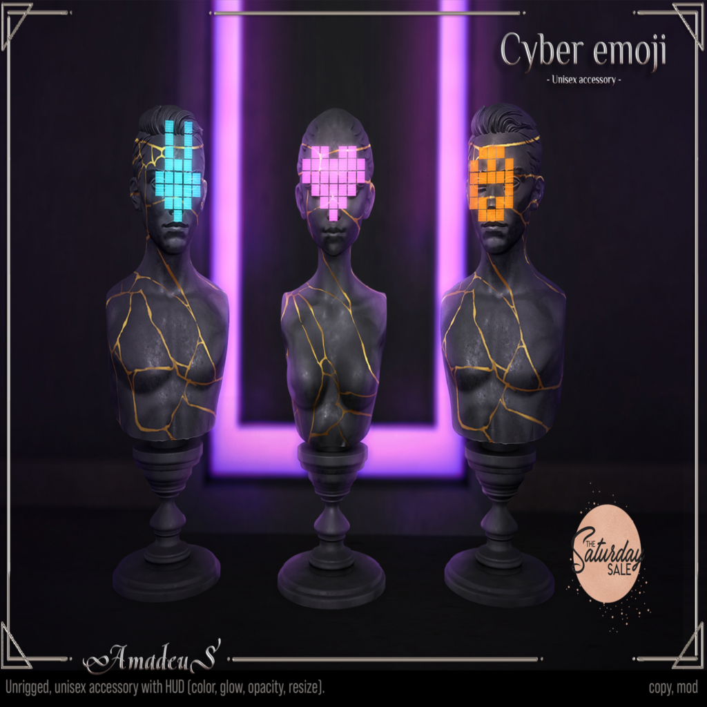 Cyber Emoji Accessory	&lt;a href=&quot;https://maps.secondlife.com/secondlife/Veles%202/127/91/21&quot;&gt;Teleport&lt;/a&gt;