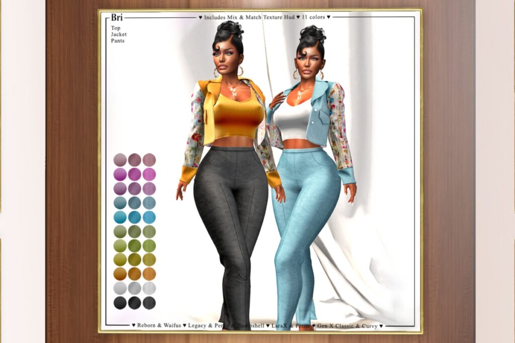 Bri Outfit - GenX/Legacy/MaitreyaX/Reborn/+mods, L$199-L$299 each FP/L$599 MP