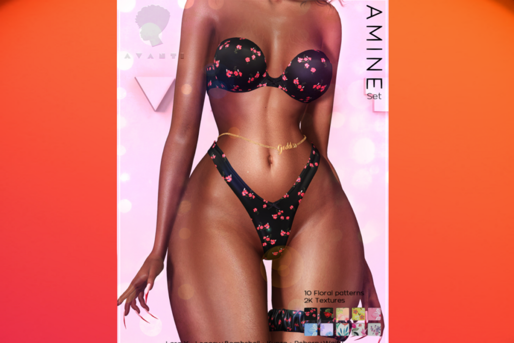Amine Floral Bikini - Inithium/Legacy/MaitreyaX/Reborn/+mods, L$299 each