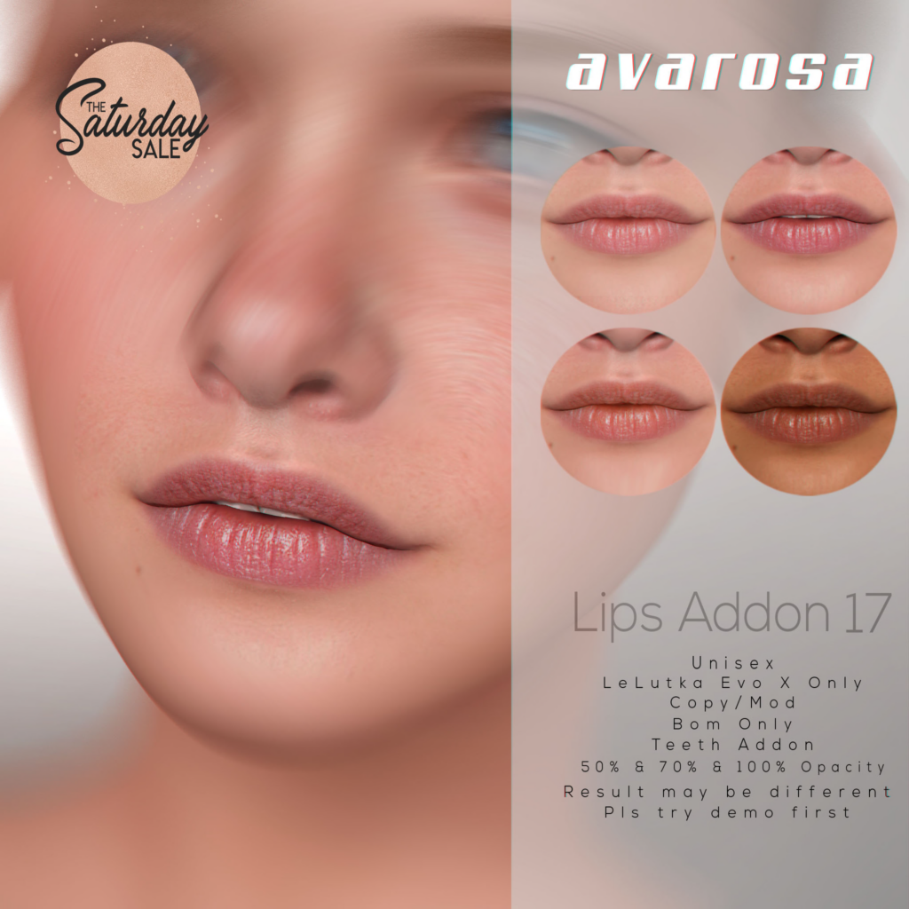Lips Addon 17 - EvoX	&lt;a href=&quot;http://maps.secondlife.com/secondlife/Sandy%20Creek/192/188/368&quot;&gt;Teleport&lt;/a&gt;