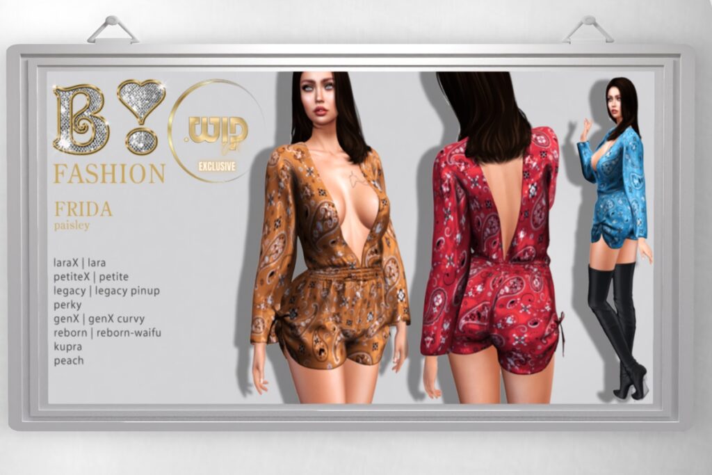 Frida Dress - GenX/Inthium/Legacy/Maitreya/Peach/Reborn/+mods, L$250 each/L$600 FP