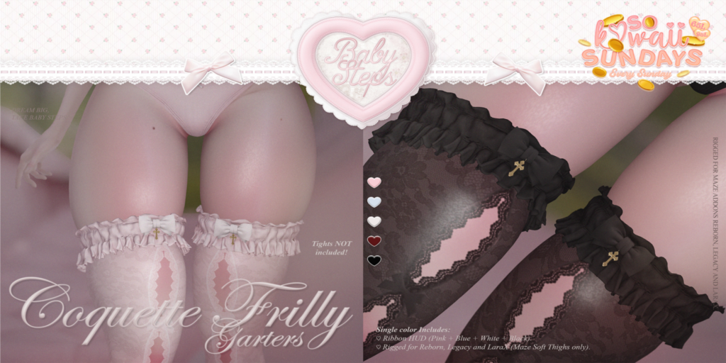 Coquette Frilly Garters for Maze Soft Thighs - Legacy/MaitreyaX/Reborn	&lt;a href=&quot;http://maps.secondlife.com/secondlife/Kalamay/136/110/2998&quot;&gt;Teleport&lt;/a&gt;