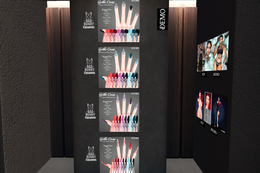 Gothic Circus Nails - Belleza/GenX/Inithium/Legacy/MaitreyaX/Reborn, L$100 each