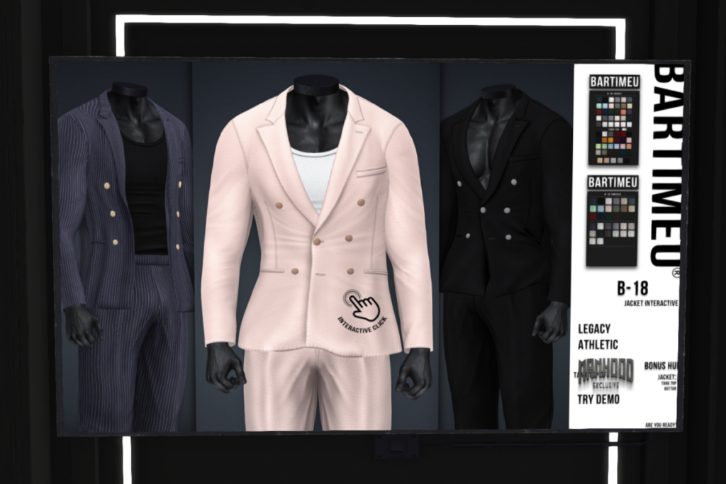 B-18 Jacket &amp; B-16 Trouser - Legacy Athletic, L$350 each/L$2500-L$4500 each FP