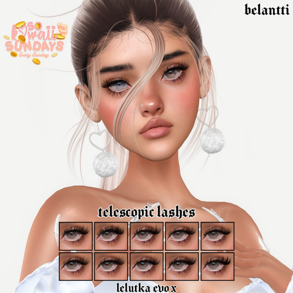 Telescopic Lashes - EvoX	&lt;a href=&quot;http://maps.secondlife.com/secondlife/Legenda/174/95/698&quot;&gt;Teleport&lt;/a&gt;