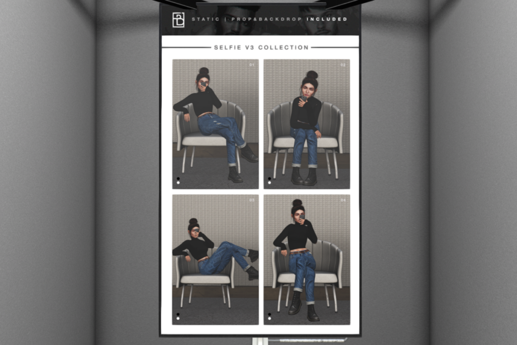Selfie v3 Collection, L$100 each/L$250 FP