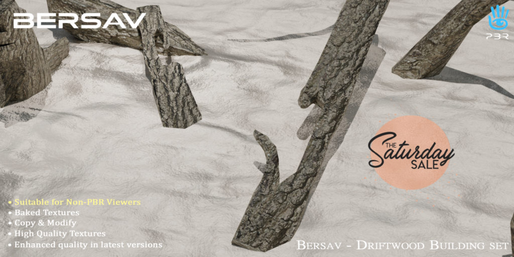 Driftwood Building Decor Set	&lt;a href=&quot;http://maps.secondlife.com/secondlife/Alyssum%20Island/77/192/22&quot;&gt;Teleport&lt;/a&gt;