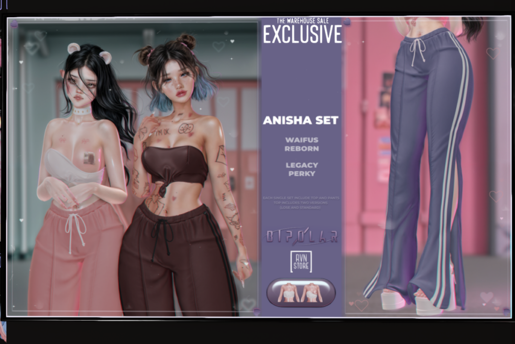 Anisha Set - Legacy/Reborn/+mods, L$325 each/L$1299 FP