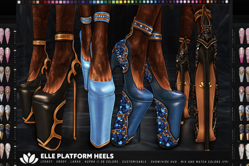 Elle Platform Heels - Inithium/Legacy/MaitreyaX/Reborn, L$225 each/L$945 FP