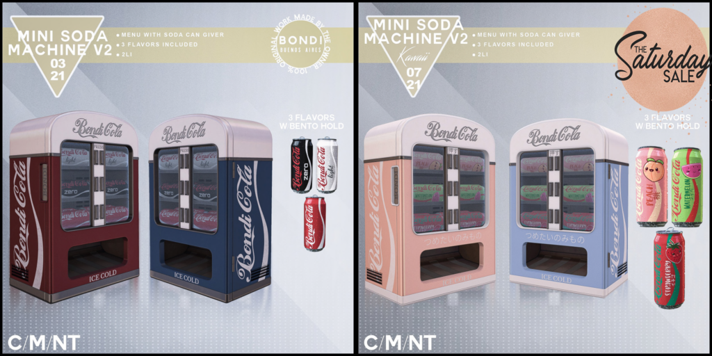 Mini Soda Machine Decor	&lt;a href=&quot;http://maps.secondlife.com/secondlife/Daydreaming/19/66/22&quot;&gt;Teleport&lt;/a&gt;