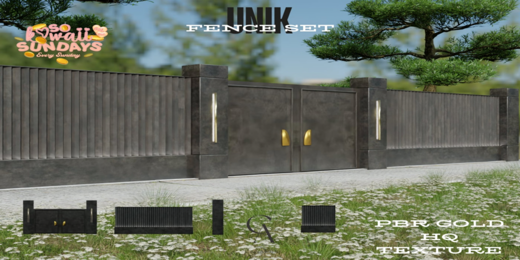 Unik Fence Decor Set	&lt;a href=&quot;http://maps.secondlife.com/secondlife/Canarun/244/131/24&quot;&gt;Teleport&lt;/a&gt;