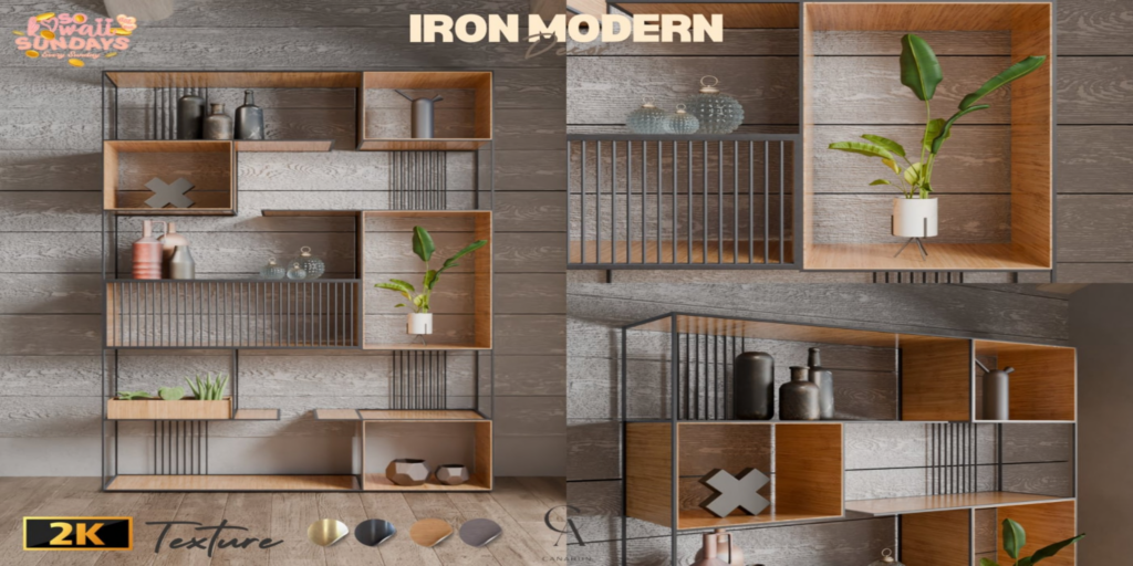 Iron Modern Decor	&lt;a href=&quot;http://maps.secondlife.com/secondlife/Canarun/244/131/24&quot;&gt;Teleport&lt;/a&gt;