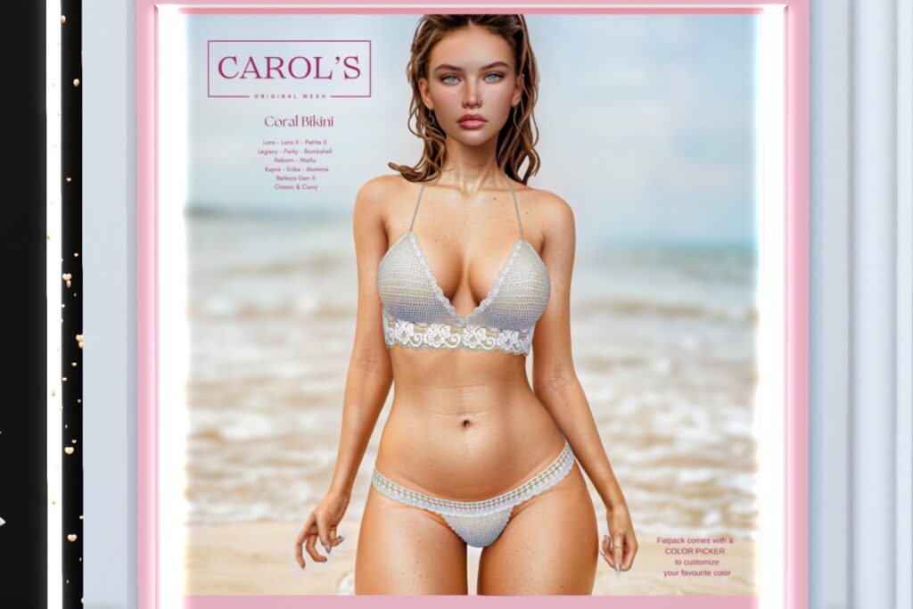 Coral Bikini - Erika/GenX/Inithium/Legacy/Maitreya/Reborn/+mods, L$250 each/L$1125 FP