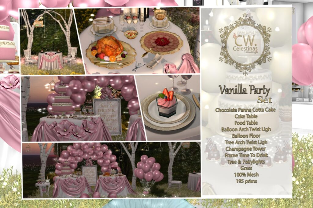Vanilla Party Decor Set, L$250