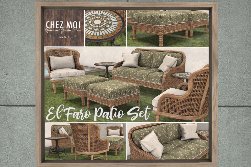 El Faro Patio Set, L$64-L$440 each/L$634 PG FP/L$956 Adult FP