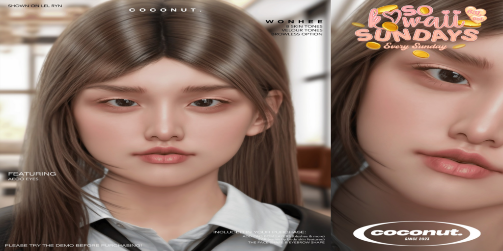 Wonhee Skin - EvoX	&lt;a href=&quot;http://maps.secondlife.com/secondlife/Prince%20Island/160/216/1331&quot;&gt;Teleport&lt;/a&gt;