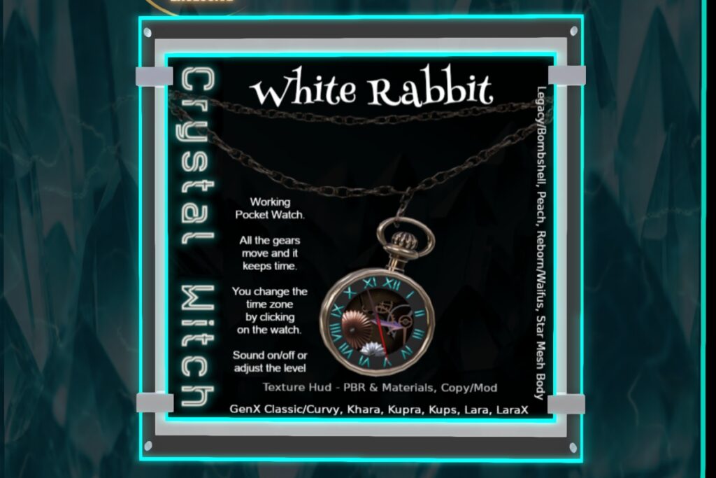 White Rabbit Pocket Watch - GenX/Inthium/Legacy/Maitreya/Peach/Reborn/Star/+mods, L$300