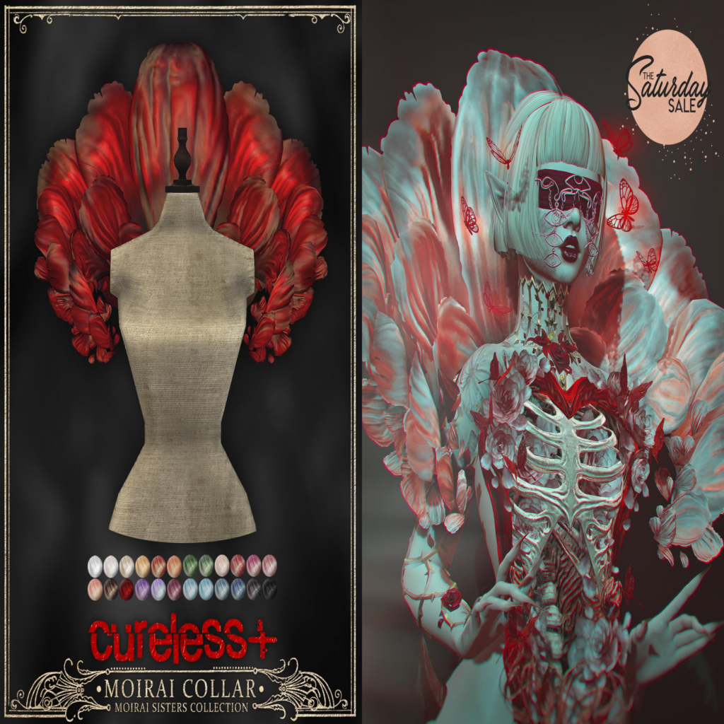 Moirai Collar	&lt;a href=&quot;http://maps.secondlife.com/secondlife/Curemore/122/53/24&quot;&gt;Teleport&lt;/a&gt;