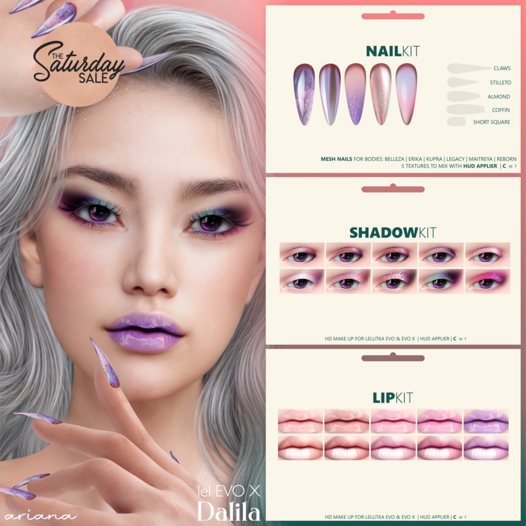 Ariana Cosmetics - EvoX | Ariana Mesh Nails - BellezaOG/Erika/Inithium/Legacy/Maitreya/Reborn	&lt;a href=&quot;http://maps.secondlife.com/secondlife/Midnight%20Bliss/191/159/1994&quot;&gt;Teleport&lt;/a&gt;