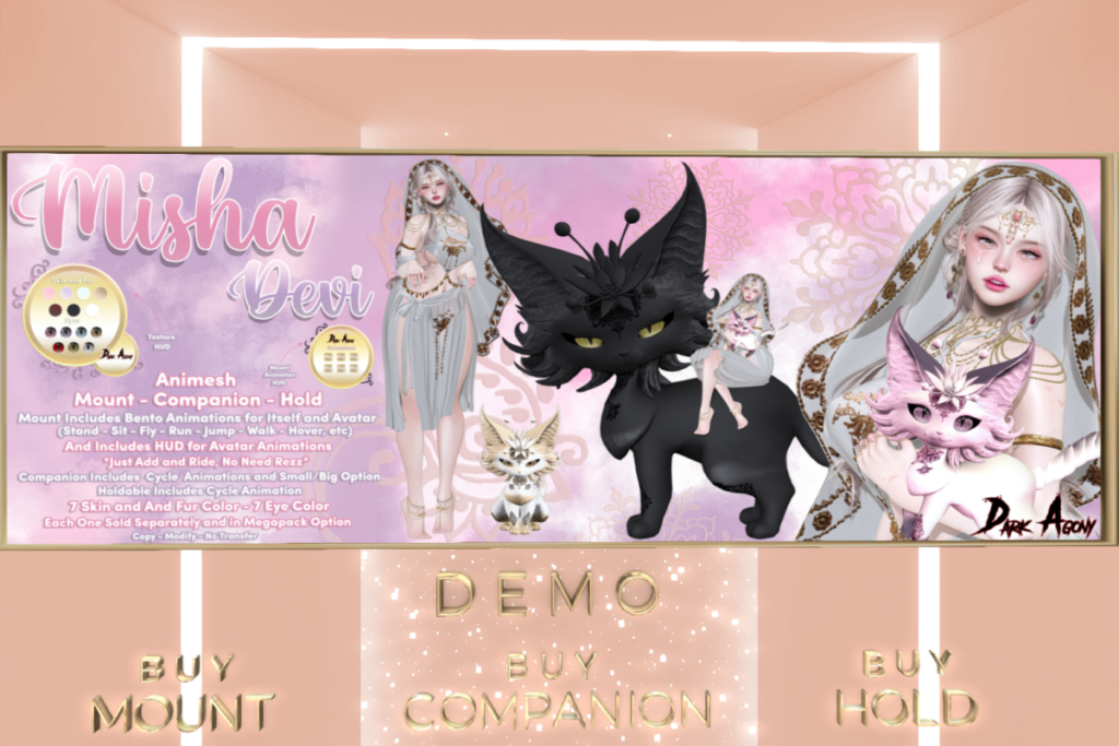 Misha Animesh Pet, L$249-699 each/L$999 FP