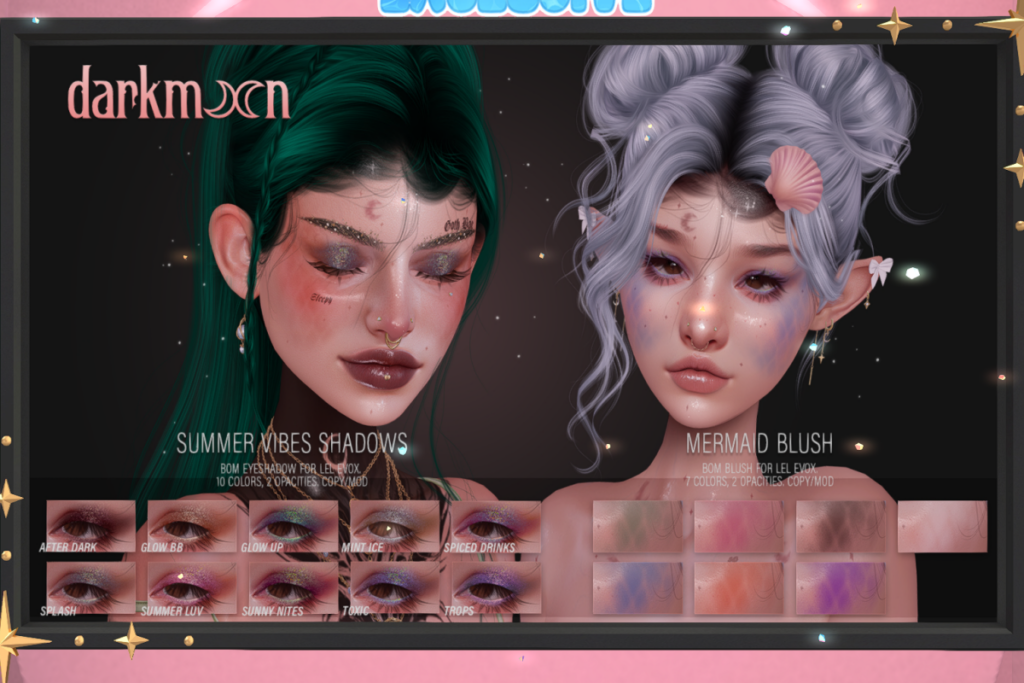 Summer Vibes Shadows - EvoX, L$300 | Mermaid Blush - EvoX, L$250