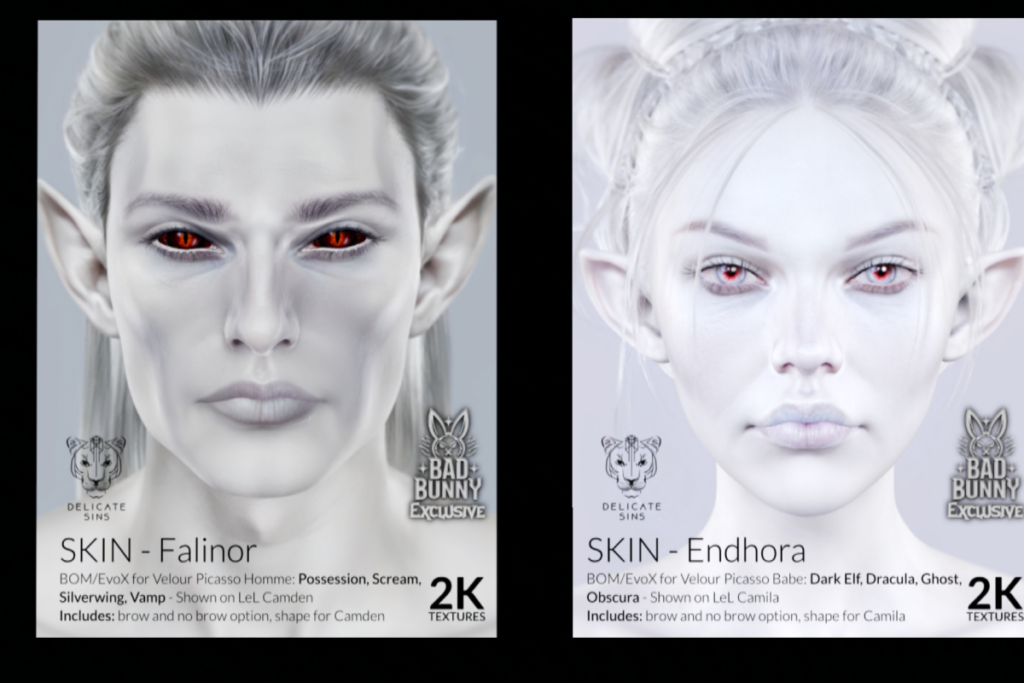 Falinor and Endhora Skins - EvoX, L$500 each/L$1500 each FP