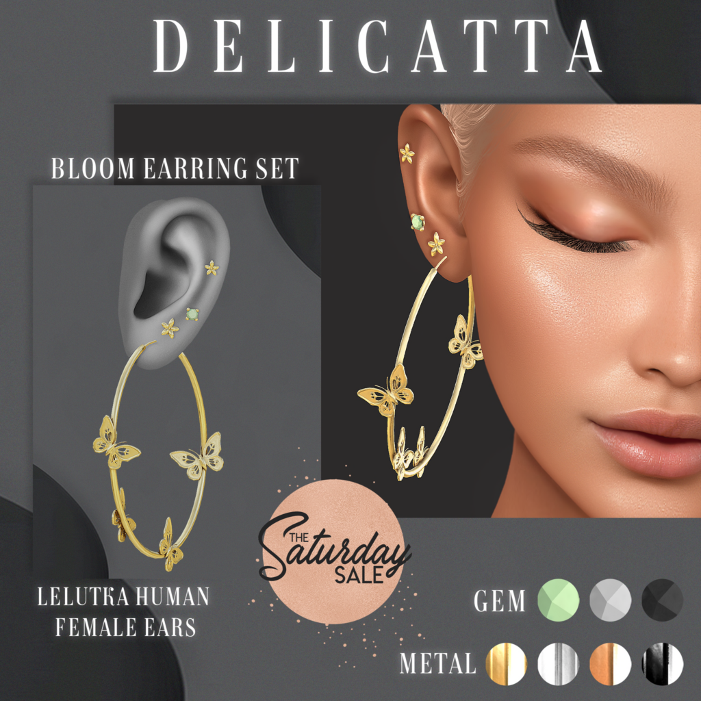 Bloom Earrings - EvoX F Human	&lt;a href=&quot;http://maps.secondlife.com/secondlife/Fifth%20Avenue/174/172/804&quot;&gt;Teleport&lt;/a&gt;