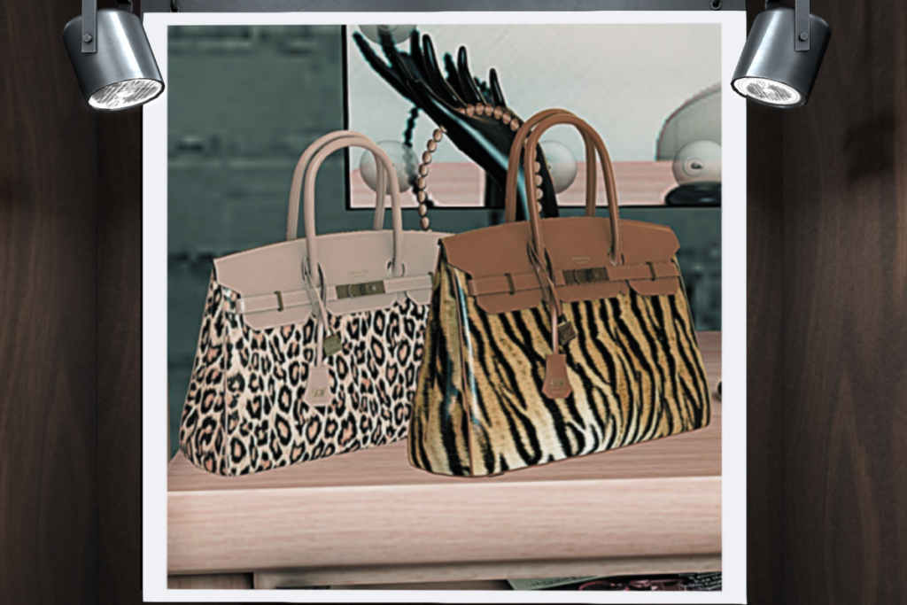 Zebra &amp; Leo Print Handbag, L$250 each