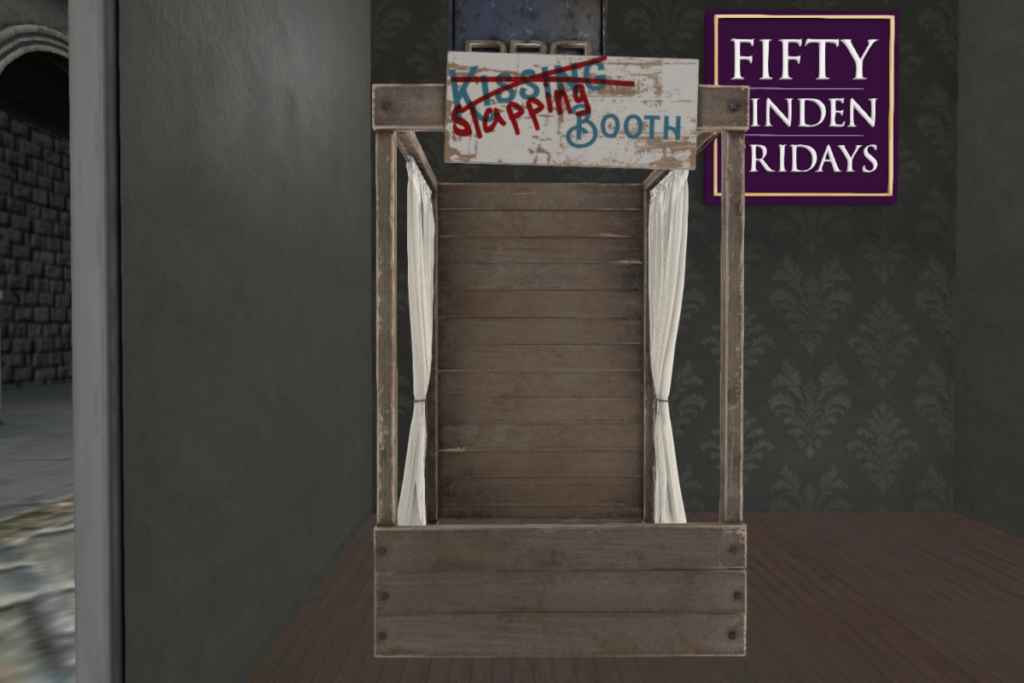 Kissing Booth	&lt;a href=&quot;http://maps.secondlife.com/secondlife/Death%20Row/115/205/22&quot;&gt;TELEPORT&lt;/a&gt;