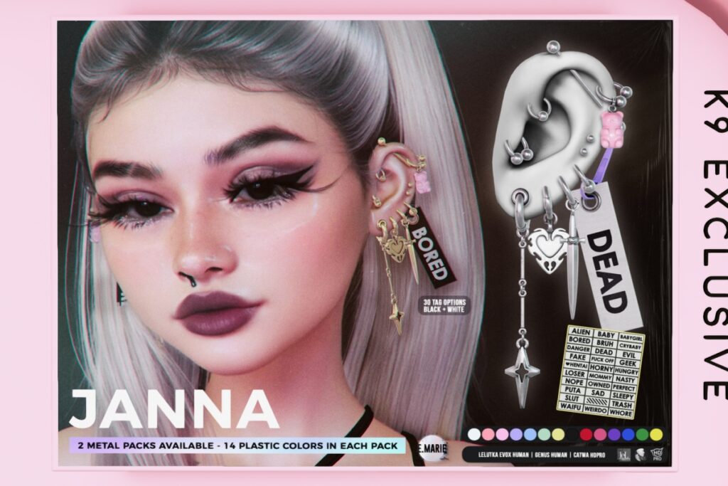 Janna Earrings - Catwa/EvoX/Genus, L$299 each