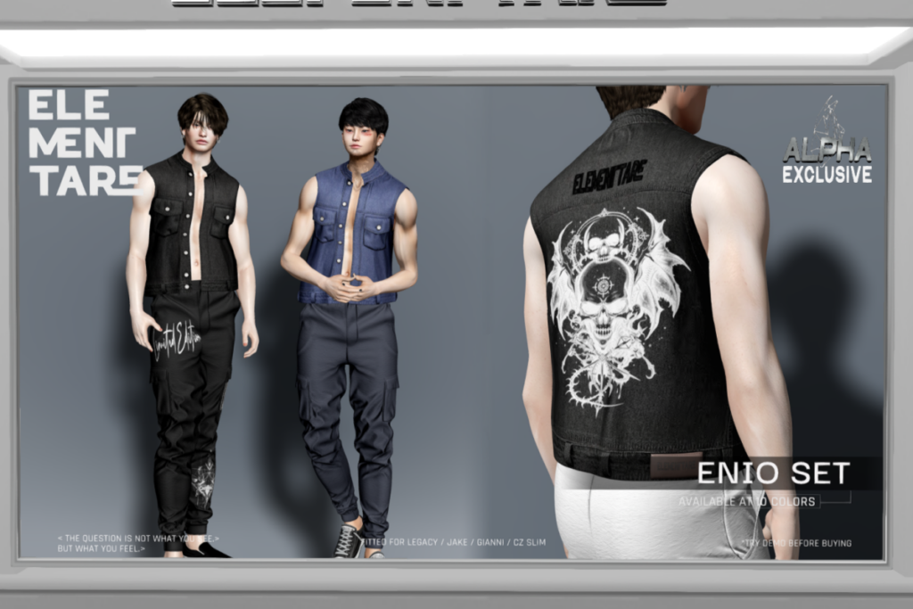 Enio Vest and Pants - CZ Slim/Gianni/Jake/Legacy, L$220-L$250 each/L$800-L$850 each FP