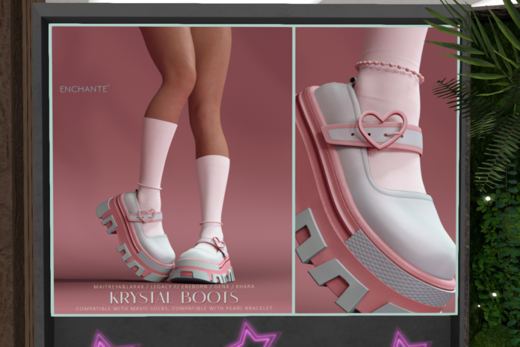 Krystal Boots - GenX/Inithium/Legacy/MaitreyaX/Reborn	&lt;a href=&quot;http://maps.secondlife.com/secondlife/Eternity%20Land/122/109/23&quot; target=&quot;_blank&quot;&gt;Teleport&lt;/a&gt;