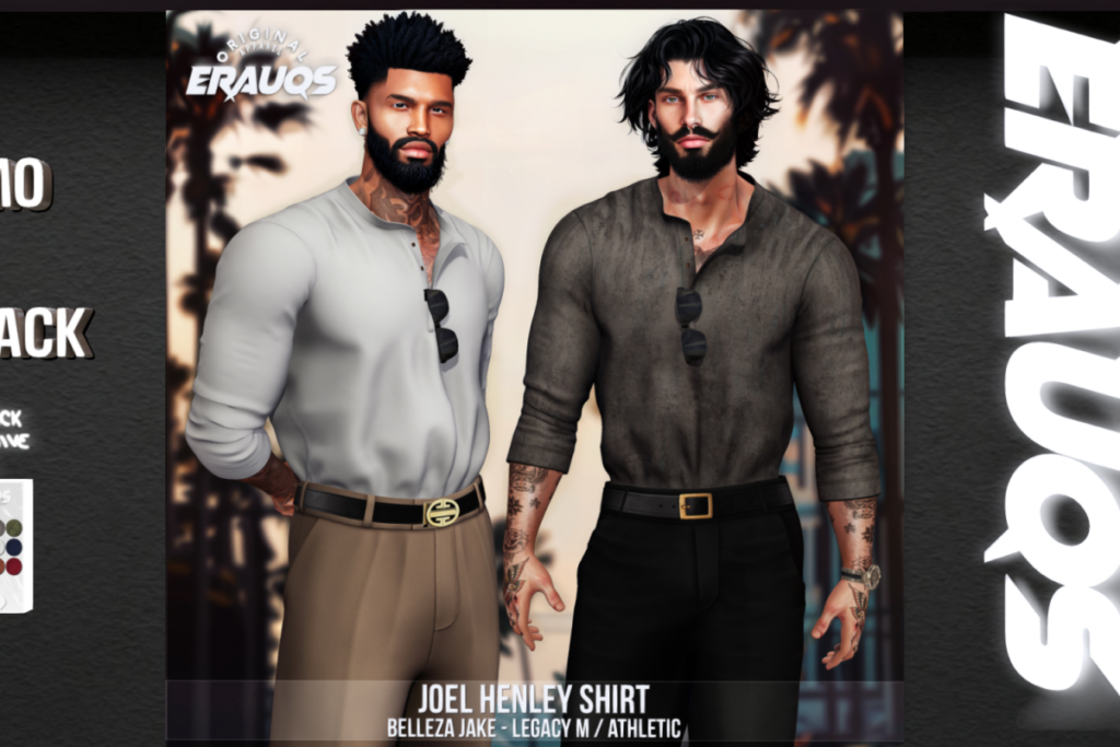 Joel Henley Shirt - Jake/Legacy/+mods, L$235 each/L$835 FP