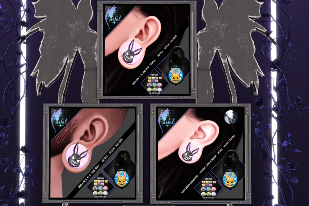 Hare Earring - Genus Morph/Swallow, L$199 each