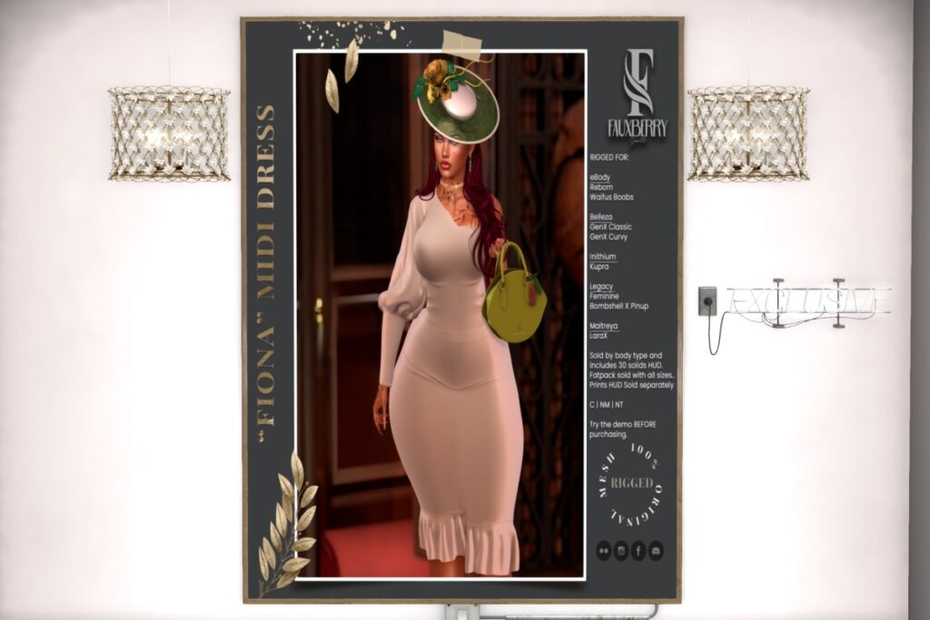 Fiona Dress - GenX/Inithium/Legacy/MaitreyaX/Reborn/+mods, L$595 each body pack