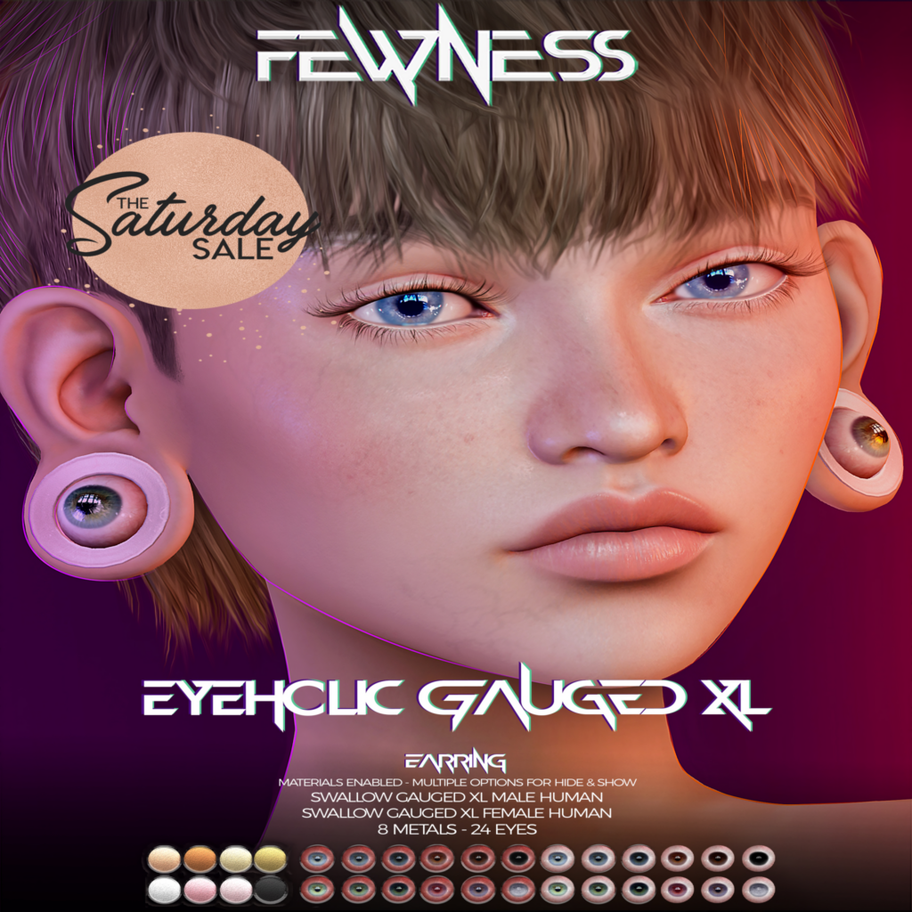 Eyeholic Gauged Earrings - Swallow Gauged XL M+F Human	&lt;a href=&quot;http://maps.secondlife.com/secondlife/Moonstar/141/89/43&quot;&gt;Teleport&lt;/a&gt;