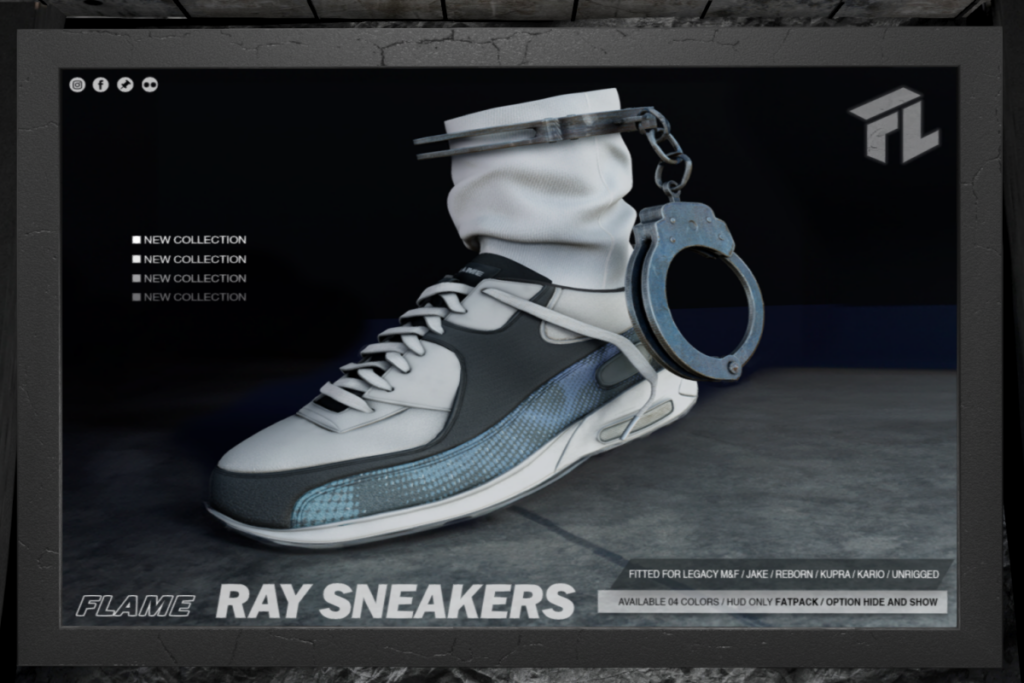 Ray Sneakers - Inithium F+M/Jake/Legacy F+M/Reborn/Unrigged, L$799