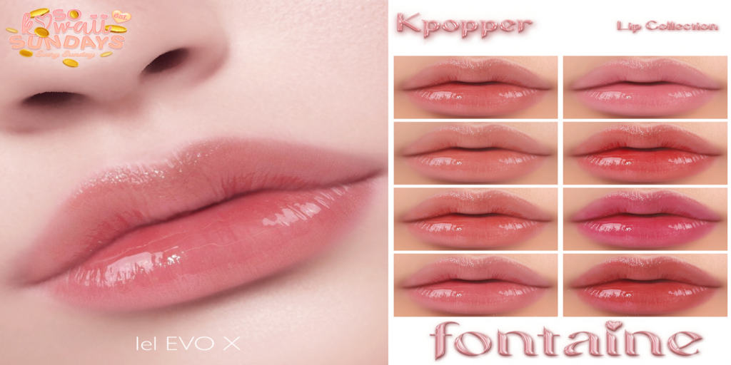 Kpopper Lipstick - EvoX	&lt;a href=&quot;https://maps.secondlife.com/secondlife/VELOUR/66/140/83&quot;&gt;Teleport&lt;/a&gt;