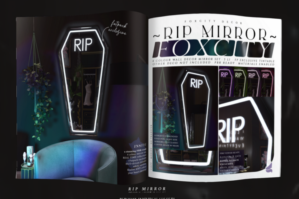 RIP Mirror, L$209 each/L$539 FP