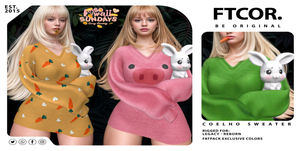 Coelho Sweater - Legacy/Reborn	&lt;a href=&quot;http://maps.secondlife.com/secondlife/Vardor/231/191/23&quot;&gt;Teleport&lt;/a&gt;