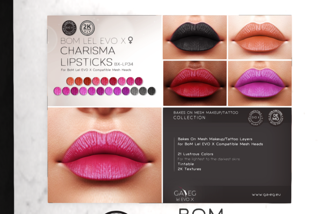 Charisma Lipsticks - Evo X, L$380