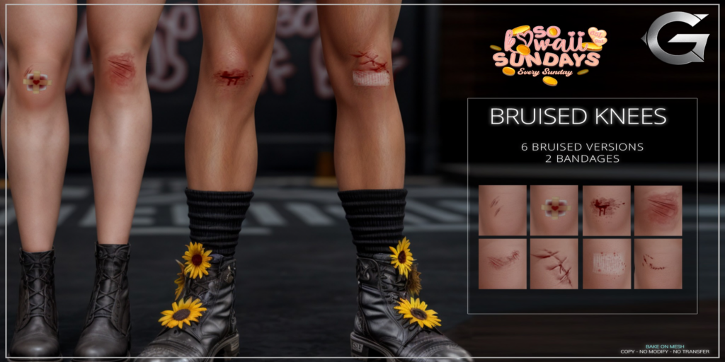 Bruised Knees Tattoo - BOM	&lt;a href=&quot;http://maps.secondlife.com/secondlife/Spruce%20Peak/211/190/24&quot;&gt;Teleport&lt;/a&gt;