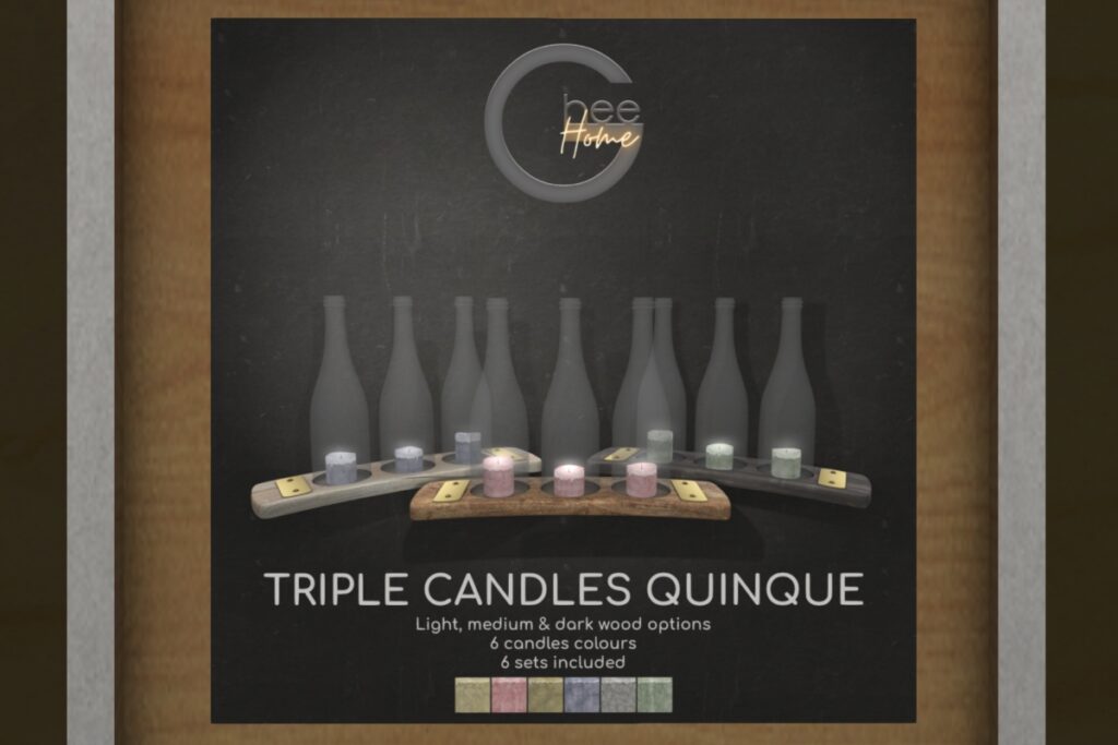 Triple Candles Quinque Decor Set, L$499