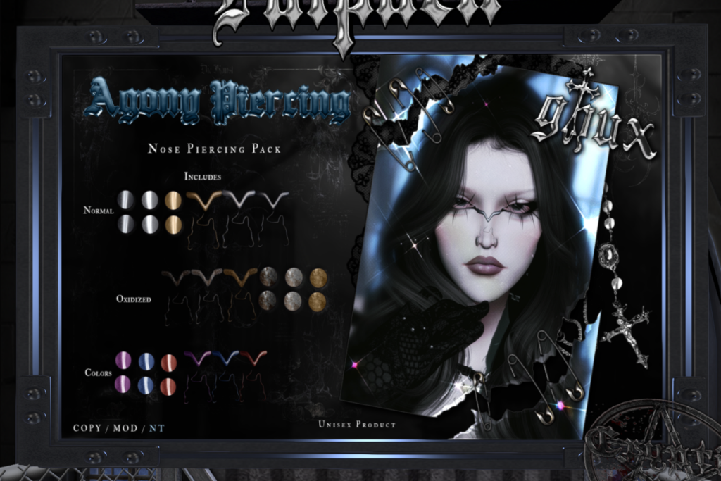 Agony Piercing Set, L$500 each/L$1500 FP