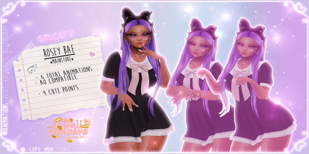 Rosey Bae Animations	&lt;a href=&quot;http://maps.secondlife.com/secondlife/Emotion/159/242/331&quot;&gt;Teleport&lt;/a&gt;
