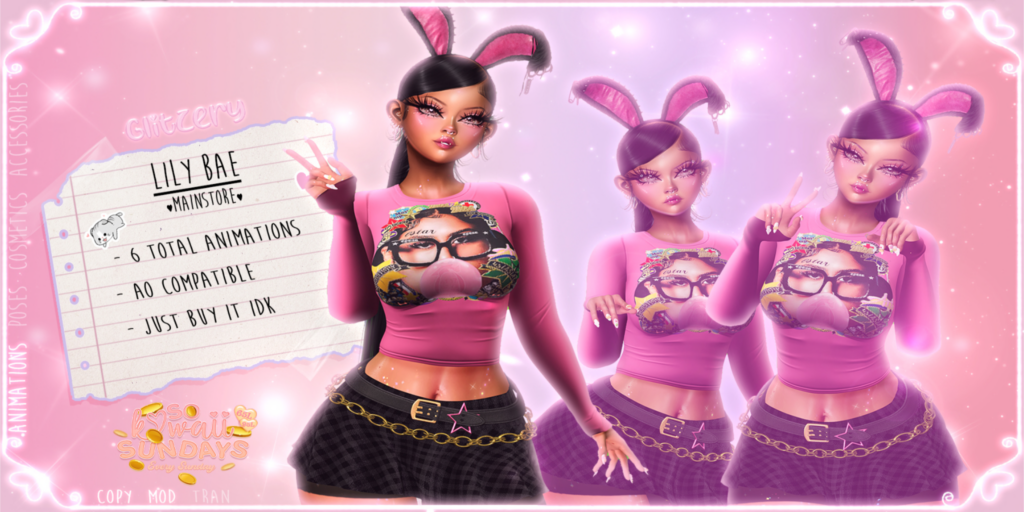 Lily Bae Animations	&lt;a href=&quot;http://maps.secondlife.com/secondlife/Universa/66/134/22&quot;&gt;Teleport&lt;/a&gt;