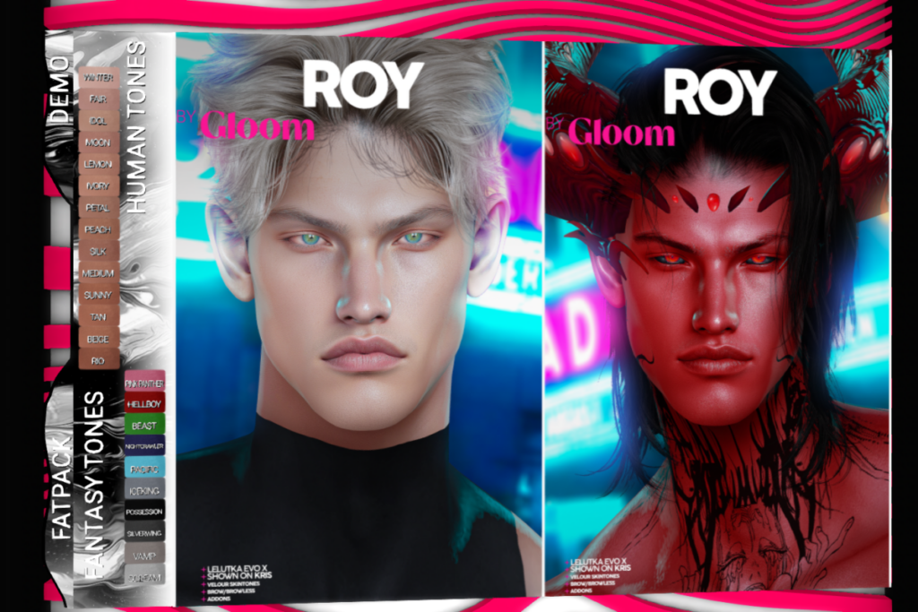Roy Skin - EvoX, L$690 each/L$1200 FP