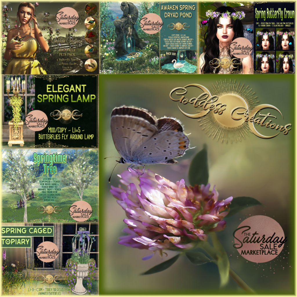 Butterfly Pets Pack | Awaken Spring Dryad Pond | Spring Butterfly Crown | Elegant Spring Lamp | Springtime Tree | Spring Caged Topiary